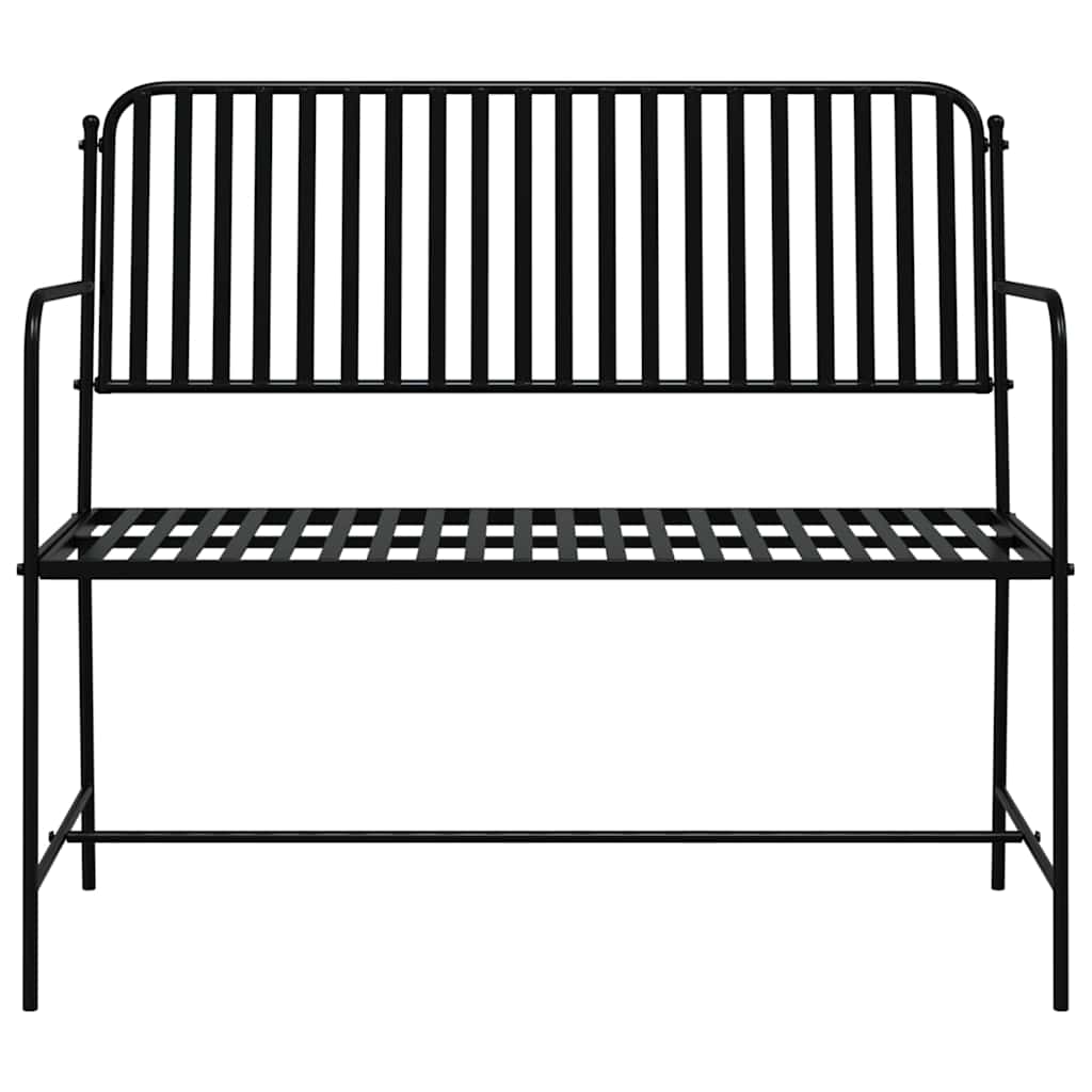 Garden Bench Black 104 x 54 x 93cm Steel